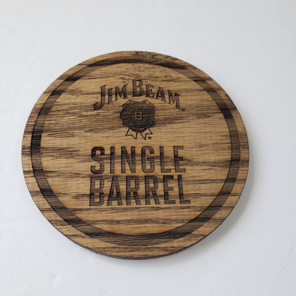 5 Jim Bean Single Barrel wooden coasters
